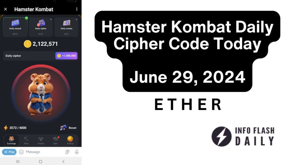 hamster kombat cipher code 29 June